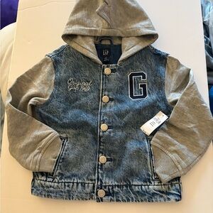Baby Gap Denim Varsity Jacket Hoodie 4 Years NWT Original Gap 1969